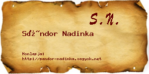 Sándor Nadinka névjegykártya